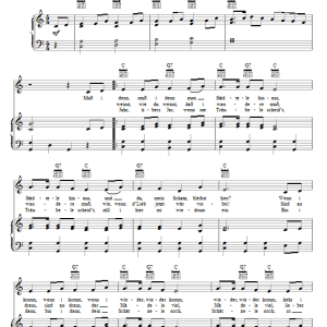 Swabian Folksong Muss I Denn Zum Stadtele Hinaus Musik Noten - Piano, Vocal & Guitar Chords - 69232-0