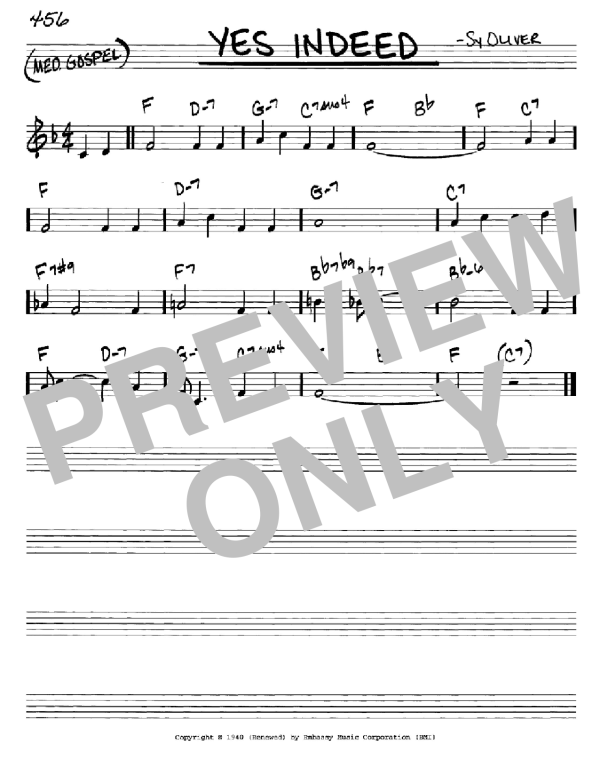 Sy Oliver Yes Indeed Musik Noten - Real Book – Melody & Chords – C Instruments - 74468-0