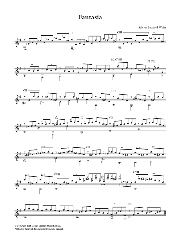 Sylvius Leopold Weiss Fantasia Musik Noten - Easy Guitar - 122582-0
