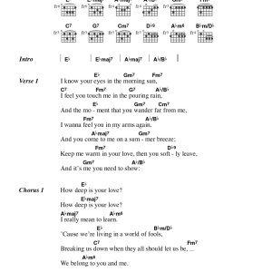 Take That How Deep Is Your Love Musik Noten - Guitar Chords/Lyrics - 102726-0