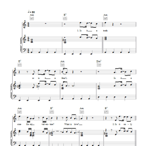 Take That What Is Love Musik Noten - Piano, Vocal & Guitar Chords - 44489-0