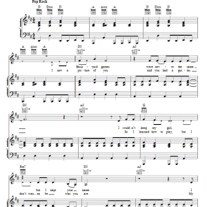 Teddy Geiger Down Musik Noten - Piano, Vocal & Guitar Chords - 65692-0