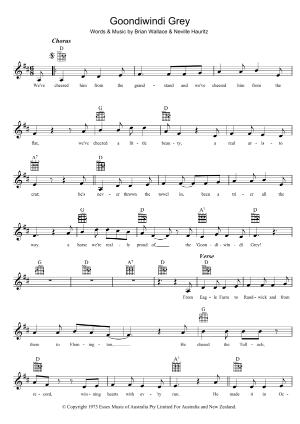 Tex Morton Goondiwindi Grey Musik Noten - Lead Sheet / Fake Book - 39349-0