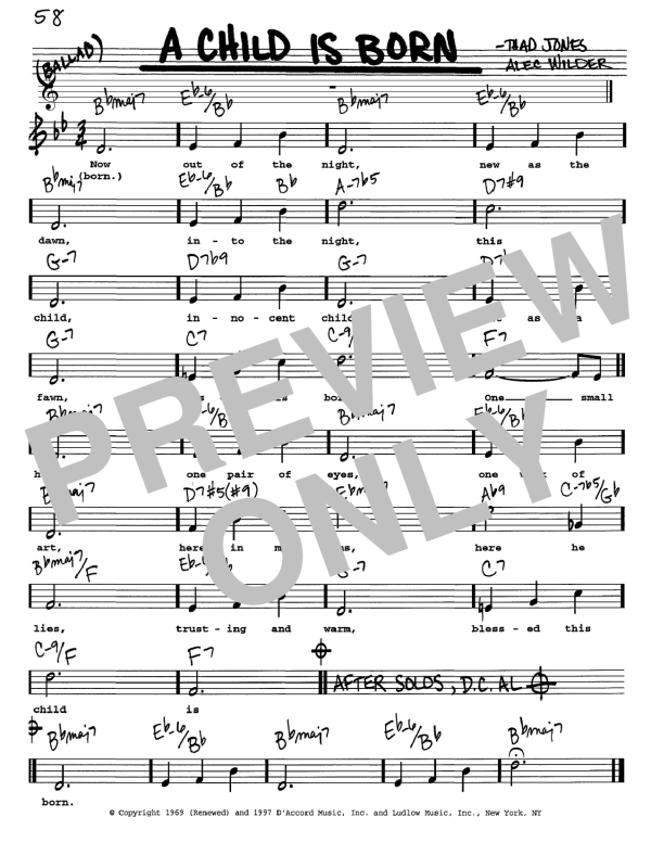 Thad Jones A Child Is Born Musik Noten - Easy Guitar Tab - 91696-0
