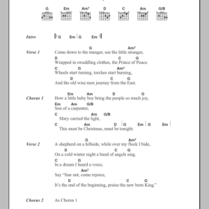 The Band Christmas Must Be Tonight Musik Noten - Guitar Chords/Lyrics - 101309-0