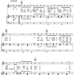 The Beach Boys Drive In Musik Noten - Piano, Vocal & Guitar Chords - 22206-0