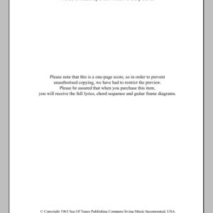 The Beach Boys Lonely Sea Musik Noten - Guitar Chords/Lyrics - 105318-0