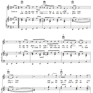 The Beach Boys Salt Lake City Musik Noten - Piano, Vocal & Guitar Chords - 22201-0