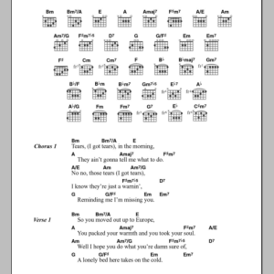 The Beach Boys Tears In The Morning Musik Noten - Guitar Chords/Lyrics - 108304-0