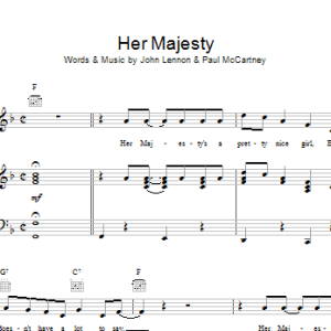 The Beatles Her Majesty Musik Noten - Piano, Vocal & Guitar Chords - 15203-0