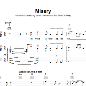The Beatles Misery Musik Noten - Piano, Vocal & Guitar Chords - 15214-0