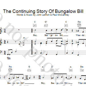 The Beatles The Continuing Story Of Bungalow Bill Musik Noten - Piano, Vocal & Guitar Chords - 15222-0