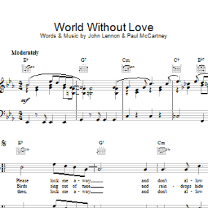 The Beatles World Without Love Musik Noten - Piano, Vocal & Guitar Chords - 15230-0