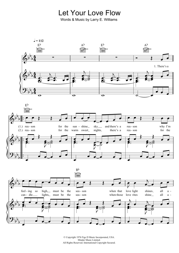 The Bellamy Brothers Let Your Love Flow Musik Noten - Piano, Vocal & Guitar Chords - 44225-0