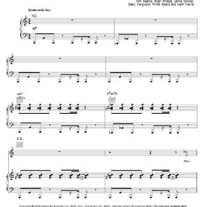 The Black Eyed Peas Out Of My Head Musik Noten - Piano, Vocal & Guitar Chords - 81406-0