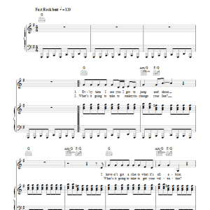 The Cars Think It Over Musik Noten - Piano, Vocal & Guitar Chords - 109982-0
