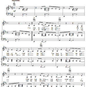 The Chicks Without You Musik Noten - Piano, Vocal & Guitar Chords - 19147-0