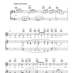 The Choirboys Let There Be Peace On Earth Musik Noten - Piano, Vocal & Guitar Chords - 33967-0