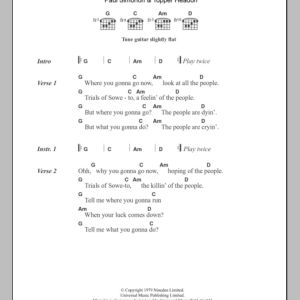 The Clash Where You Gonna Go (Soweto) Musik Noten - Guitar Chords/Lyrics - 108748-0