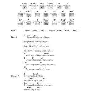 The Colourfield Thinking Of You Musik Noten - Guitar Chords/Lyrics - 108423-0