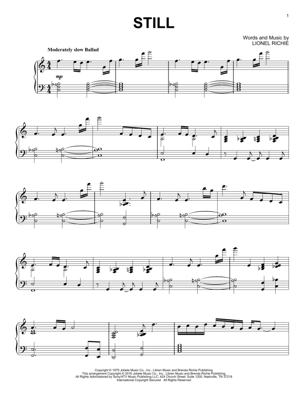 The Commodores Still [Jazz version] Musik Noten - Piano Solo - 176624-0
