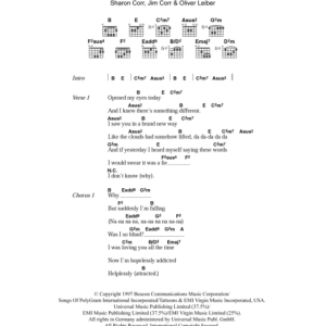 The Corrs Hopelessly Addicted Musik Noten - Guitar Chords/Lyrics - 102717-0