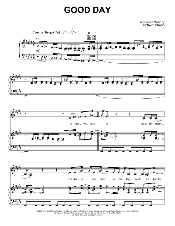 The Crabb Family Good Day Musik Noten - Piano, Vocal & Guitar Chords - 53874-0