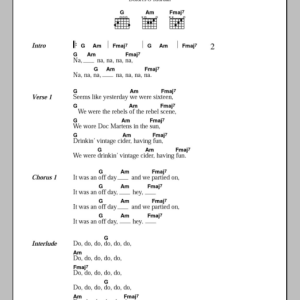 The Cranberries The Rebels Musik Noten - Guitar Chords/Lyrics - 107468-0