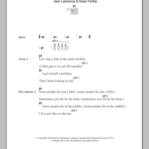The Dead Weather Die By The Drop Musik Noten - Guitar Chords/Lyrics - 104112-0