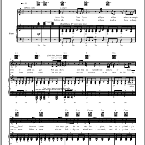The Dresden Dolls Mrs. O Musik Noten - Piano, Vocal & Guitar Chords - 69498-0