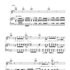The Feelers Fishing For Lisa Musik Noten - Piano, Vocal & Guitar Chords - 38928-0