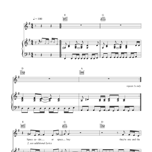 The Feelers Space Cadet Musik Noten - Piano, Vocal & Guitar Chords - 38924-0
