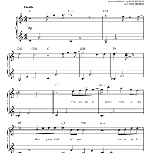 The Fifth Dimension Never My Love Musik Noten - Easy Piano - 19651-0