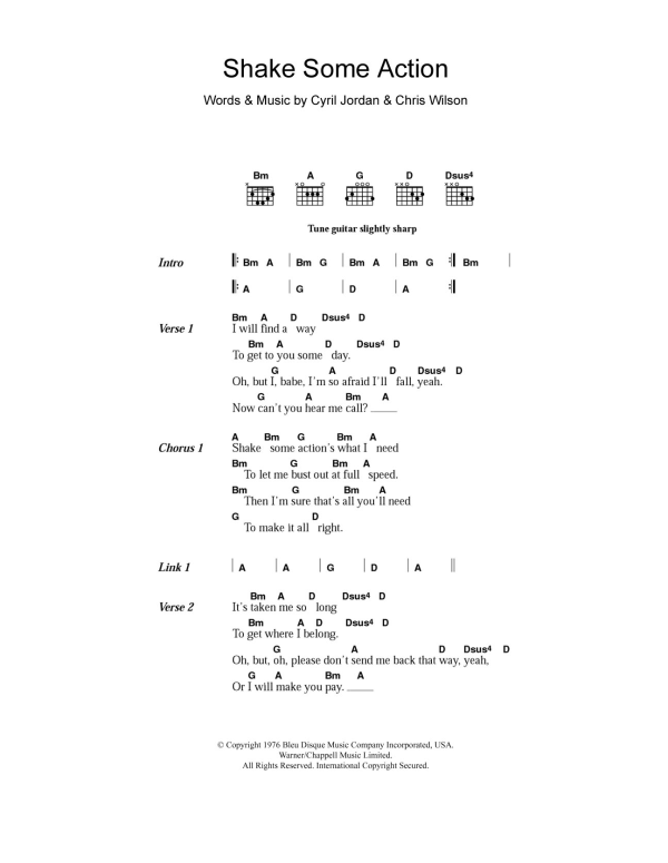 The Flamin' Groovies Shake Some Action Musik Noten - Guitar Chords/Lyrics - 107649-0