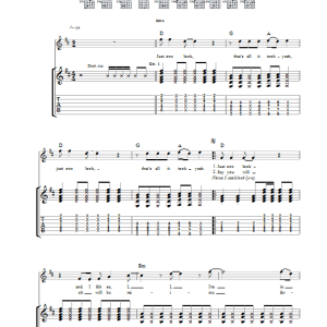 The Hollies Just One Look Musik Noten - Guitar Tab - 35894-0