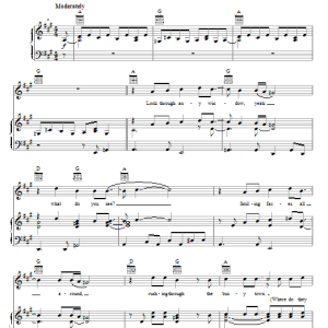 The Hollies Look Through Any Window Musik Noten - Piano, Vocal & Guitar Chords - 75328-0