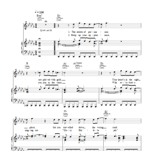 The Killers The Rising Tide Musik Noten - Piano, Vocal & Guitar Chords - 115060-0