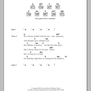 The Killers Tidal Wave Musik Noten - Guitar Chords/Lyrics - 108443-0