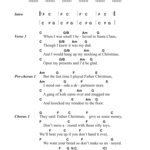 The Kinks Father Christmas Musik Noten - Guitar Chords/Lyrics - 122545-0