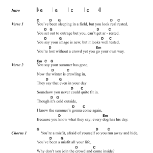 The Kinks Misfits Musik Noten - Guitar Chords/Lyrics - 122547-0