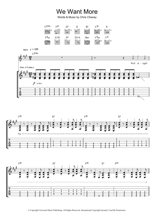 The Living End We Want More Musik Noten - Guitar Tab - 38821-0