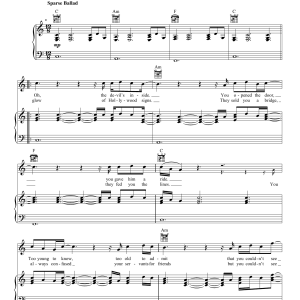 The Lumineers My Eyes Musik Noten - Piano, Vocal & Guitar Chords - 173125-0