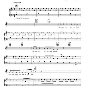The Lumineers Sick In The Head Musik Noten - Piano, Vocal & Guitar Chords - 173124-0