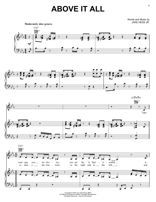 The Martins Above It All Musik Noten - Piano, Vocal & Guitar Chords - 157493-0