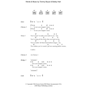 The Monkees (I'm Not Your) Steppin' Stone Musik Noten - Guitar Chords/Lyrics - 103271-0