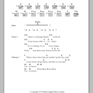The Osmonds Crazy Horses Musik Noten - Guitar Chords/Lyrics - 101407-0