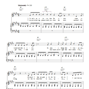 The Outfield Your Love Musik Noten - Piano, Vocal & Guitar Chords - 48626-0