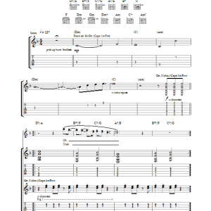 The Rasmus Guilty Musik Noten - Guitar Tab - 28948-0