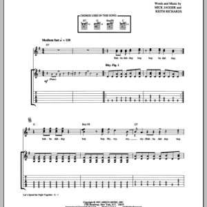 The Rolling Stones Let's Spend The Night Together Musik Noten - Guitar Tab - 153224-0
