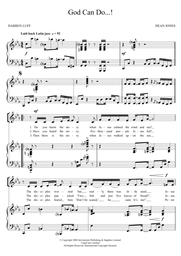 The Salvation Army God Can Do Musik Noten - Piano, Vocal & Guitar Chords - 123444-0